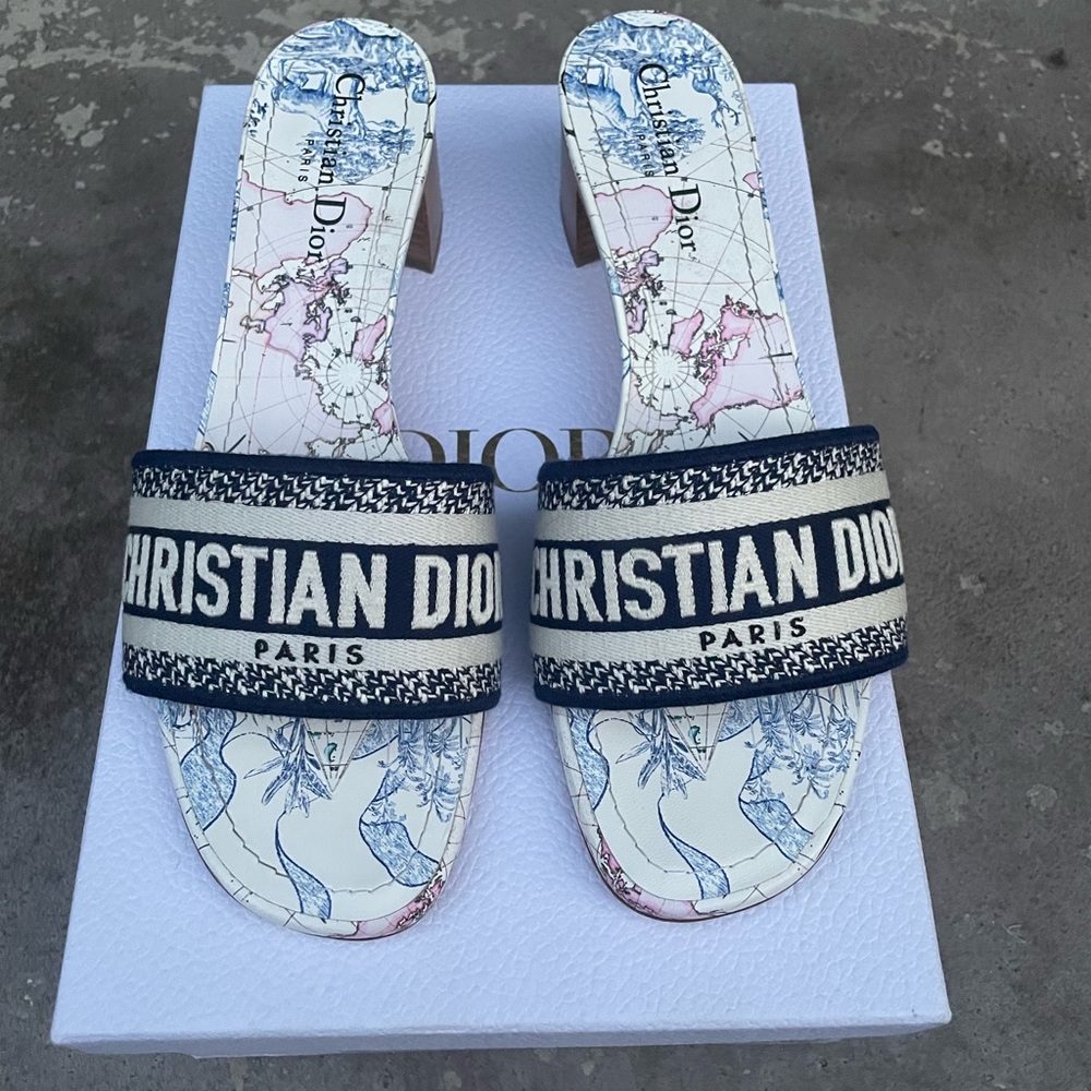 Christian Dior Around the World Dway block heels